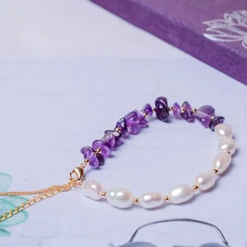 Amethyst Pearl Bracelet